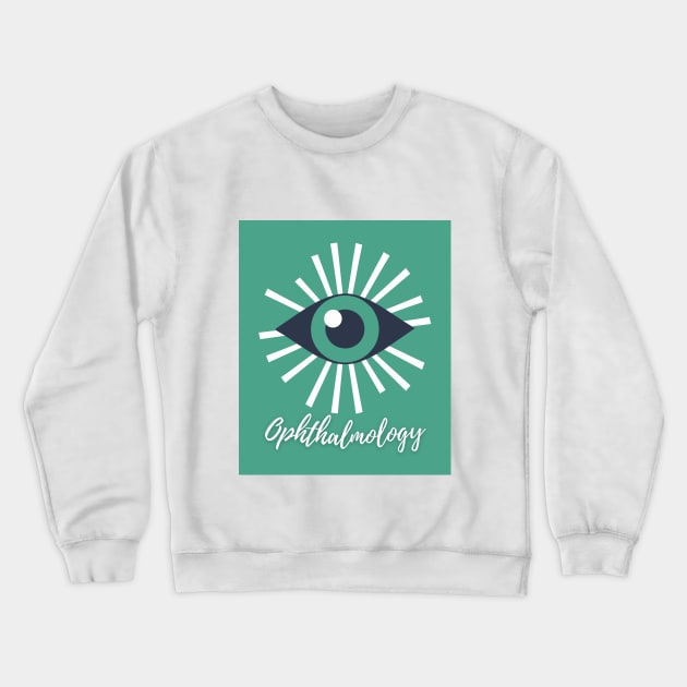 Ophthalmology in green Brafdesign Crewneck Sweatshirt by Brafdesign